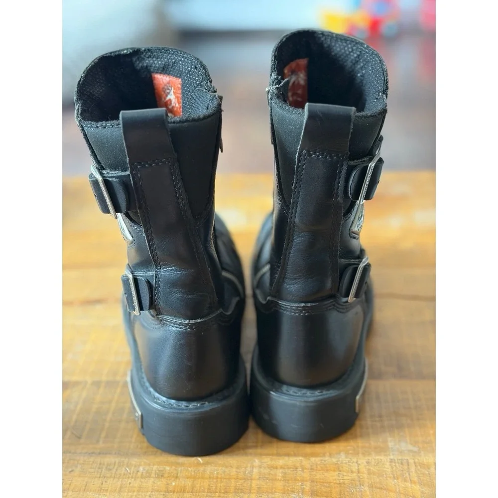 Harley-Davidson Men's Distortion Skull Motorcycle Black Boots 9 M - EUC
